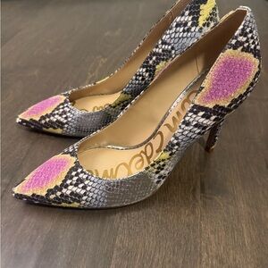 Sam Edelman Vibrant Snakeskin Heels